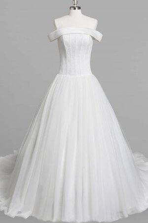 Duchesse-Linie schulterfrei Gericht Schleppe Brautkleid mit Bordüre ohne Ärmeln - Bild 1