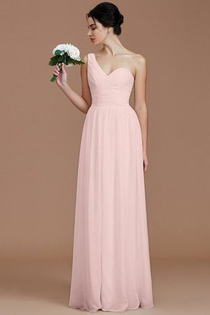 Reißverschluss Prinzessin Gerüschtes Bodenlanges Brautjungfernkleid aus Chiffon - Bild 25