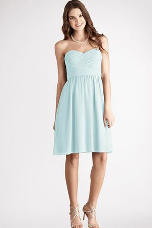 Robe demoiselle d'honneur bref en chiffon ruché col en forme de cœur - Photo 12