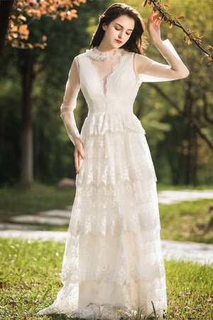 Abito da sposa stile dea affascinante naturale in stain elastico in pizzo retro - Foto 1