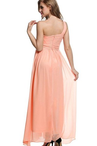 Vestido de Dama de Honor de Corte-A de Hasta el suelo de Cremallera de Un sólo hombro - Foto 2
