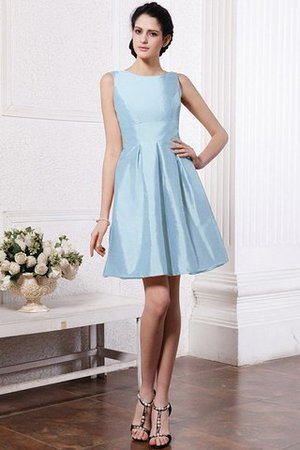 A-Line Normale Taille Schaufel-Ausschnitt Mini Brautjungfernkleid aus Taft - Bild 17