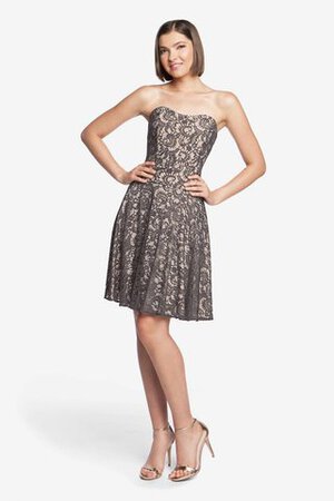 Elegante Vestido de Dama de Honor de Corte-A de Escote sin tirantes de Corto - Foto 1