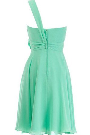 Abito da Cocktail alta vita con Fiore A-Line in Chiffon Cerniera monospalla - Foto 2