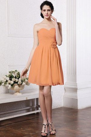 Chiffon Drapiertes Ärmelloses Mini Brautjungfernkleid mit Herz-Ausschnitt - Bild 19