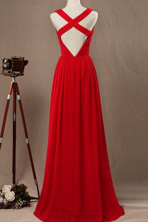 V-Ausschnitt sexy extravagantes bodenlanges Brautjungfernkleid aus Chiffon mit kreuz - Bild 2