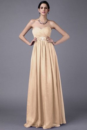 Robe demoiselle d'honneur naturel plissé de princesse avec fronce a-ligne - Photo 6