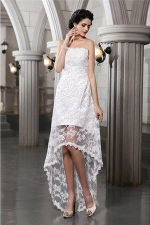 Abito da Sposa Semplice Senza Spalline con Perline Senza Maniche in Pizzo - Foto 1