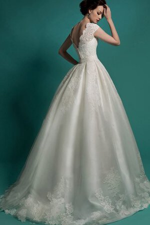 Duchesse-Linie Spitze tiefer V-Ausschnitt bodenlanges prächtiges Brautkleid mit V-Ausschnitt - Bild 3