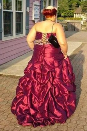 Abito da Ballo Allacciato con Perline in Taffeta Principessa A Terra - Foto 2