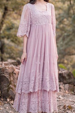 Robe demoiselle d'honneur luxueux facile avec fleurs avec gradins broder - Photo 2