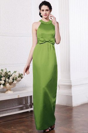 Robe demoiselle d'honneur naturel longue de fourreau avec perle col u profond - Photo 14