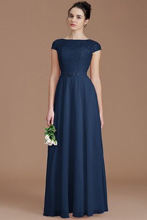 Robe demoiselle d'honneur naturel fermeutre eclair ligne a de col bateau en chiffon - Photo 15