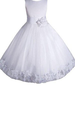 Schaufel-Ausschnitt a linie Reißverschluss knöchellanges Blumenmädchenkleid mit Blume - Bild 1