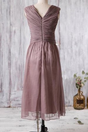 Moderno Vestido de Dama de Honor de Corte-A de Hasta el Tobillo de Abalorio - Foto 4