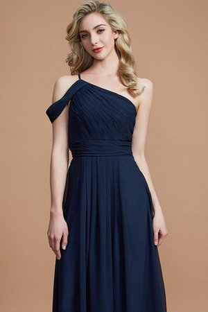 A-Linie Ein Schulterfreies Prinzessin Bodenlanges Brautjungfernkleid aus Chiffon - Bild 2