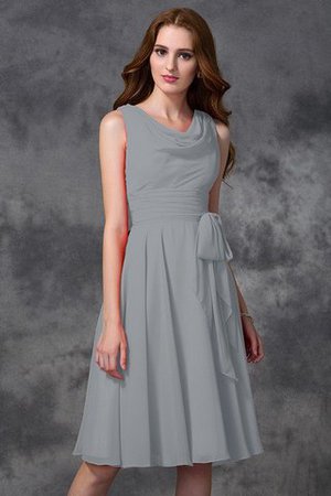 Abito da Damigella Naturale Principessa in Chiffon A-Line Cerniera - Foto 28