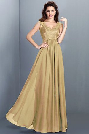 Robe demoiselle d'honneur longue naturel manche nulle jusqu'au sol de princesse - Photo 14