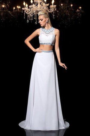 Prinzessin Natürliche Taile Bodenlanges Anständiges Ballkleid aus Chiffon - Bild 3