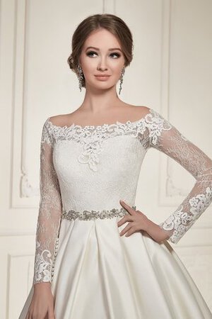 Abito da Sposa in pizzo A-Line Fuori dalla spalla in Pizzo con Perline con Bottone - Foto 4