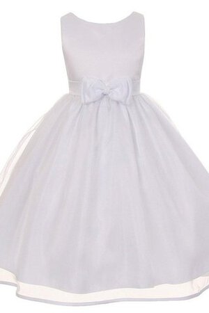 Robe de cortège enfant ligne a manche nulle avec nœud col u profond - Photo 1