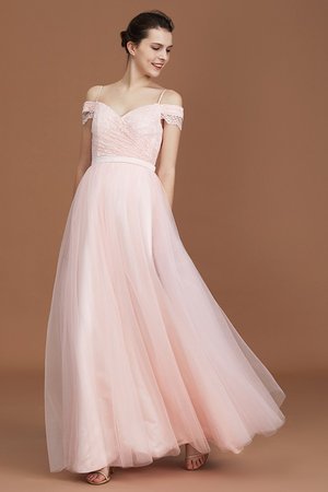 Tüll Bezaubernd Prinzessin Herz-Ausschnitt Brautjungfernkleid mit Natürlicher Taille - Bild 5