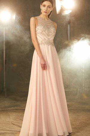 Prinzessin Ärmelloses Normale Taille Abendkleid mit Schaufel Ausschnitt aus Chiffon - Bild 3