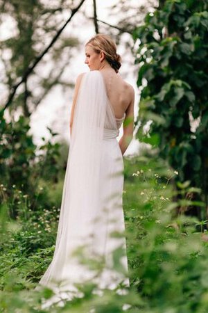 Ärmellos A-Line Herz-Ausschnitt natürliche Taile schlichtes Brautkleid mit Bordüre - Bild 3