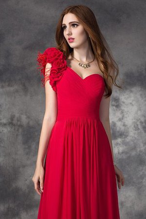 Prinzessin Ärmelloses Chiffon Bodenlanges Ballkleid mit Blume - Bild 8
