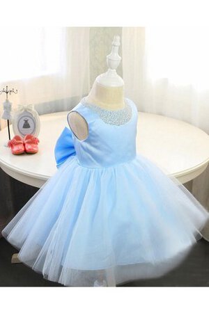 Robe de cortège enfant naturel avec perle de lotus au niveau de genou avec nœud à boucles - Photo 1