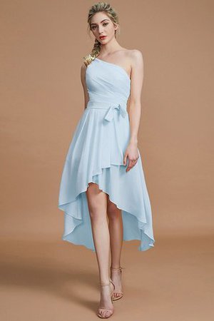 Robe demoiselle d'honneur courte avec zip manche nulle asymétrique avec chiffon - Photo 23