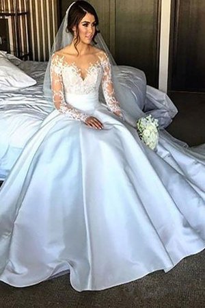Robe de mariée luxueux vintage avec manche longue d'epaule ecrite en satin - Photo 1