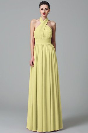 Robe demoiselle d'honneur a-ligne de princesse de lotus de dos nu avec chiffon - Photo 10
