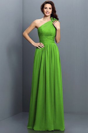 Robe demoiselle d'honneur longue de princesse en chiffon avec fronce manche nulle - Photo 13