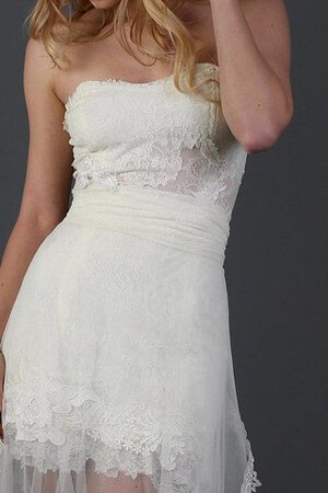 Abito da Sposa Formale E Informale con Increspato Naturale in pizzo Cuore Senza Maniche - Foto 3