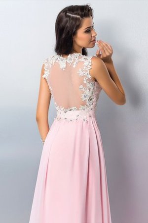 Normale Taille Chiffon Formelles Abendkleid mit Applikation ohne Ärmeln - Bild 4
