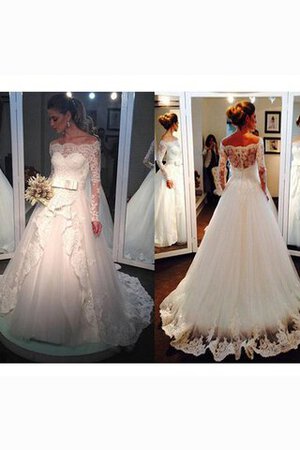 Robe de mariée modeste classique grandiose de traîne moyenne avec broderie - Photo 1