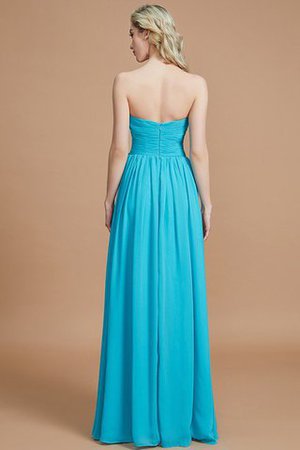 Robe demoiselle d'honneur naturel d'empire avec chiffon ruché jusqu'au sol - Photo 35