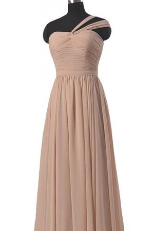 Ein Schulter A-Line Reißverschluss bodenlanges Brautjungfernkleid aus Chiffon - Bild 2