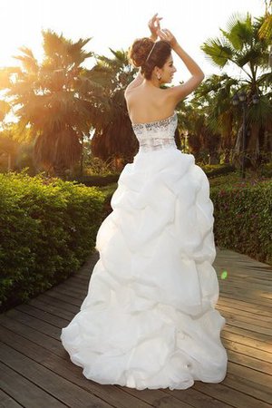 Robe de mariée courte avec perle ligne a de princesse haut bas - Photo 2