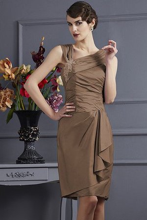 Robe demoiselle d'honneur courte appliques de fourreau textile taffetas avec zip - Photo 3