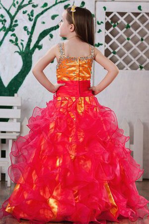 Abito da Cerimonia Bambini A-Line con Fiore con Increspature con Perline - Foto 2