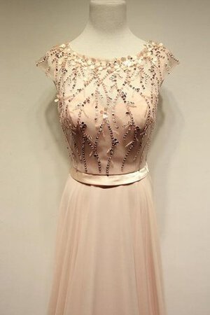 Normale Taille A-Linie bodenlanges langes tiefer V-Ausschnitt Ballkleid mit gekappten Ärmeln - Bild 2