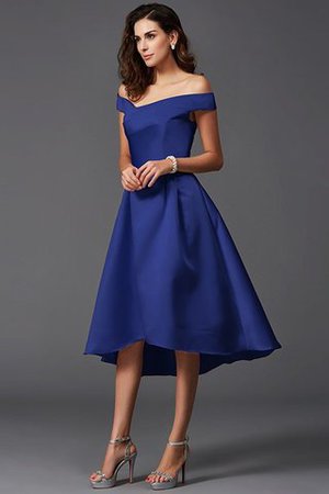 A Linie Schulterfrei Hoch Niedrig Rocklänge-asymmetrisches Mini Brautjungfernkleid - Bild 25