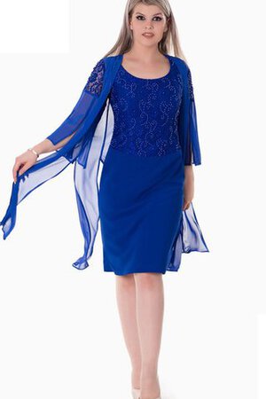 Schaufel-Ausschnitt Chiffon normale Taille enges knielanges Cocktailkleid mit Reißverschluss - Bild 1