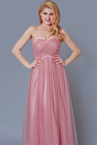 Robe demoiselle d'honneur plissé fermeutre eclair en tulle ruché croisade - Photo 2