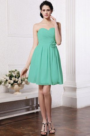 Chiffon Drapiertes Ärmelloses Mini Brautjungfernkleid mit Herz-Ausschnitt - Bild 15