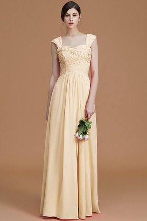 Robe demoiselle d'honneur naturel avec sans manches en chiffon a-ligne ruché - Photo 12