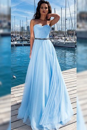 Funkelnd Prinzessin A-Linie Chiffon Abendkleid mit Rüschen - Bild 1