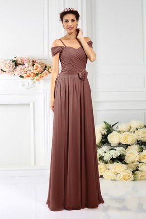 Chiffon Drapiertes Anständiges Bodenlanges Brautjungfernkleid mit Empire Taille - Bild 7